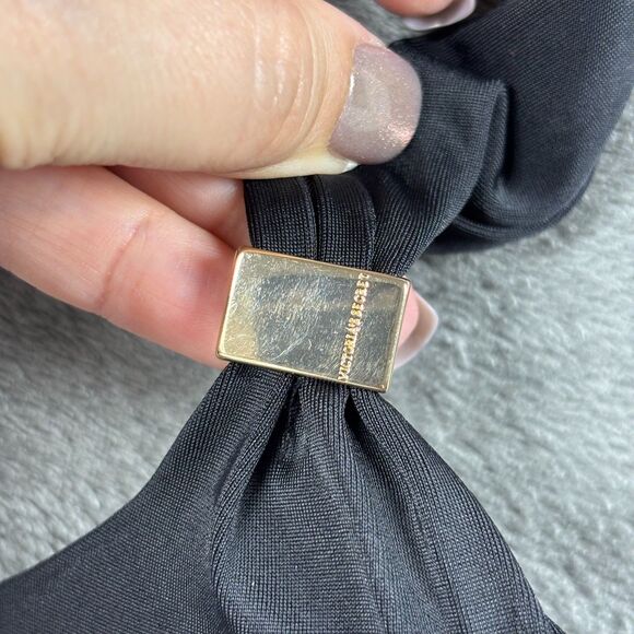 Victoria Secret Unforgettable One Piece Swimsuit Halter Underwire Black 34B E105 - Picture 4 of 10